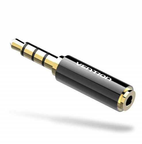 Adaptor Jack 2.5 mm mama 4 pini - Jack 3.5 mm mufa tata 4 pini metal aurit VENTION BFBB0-DE