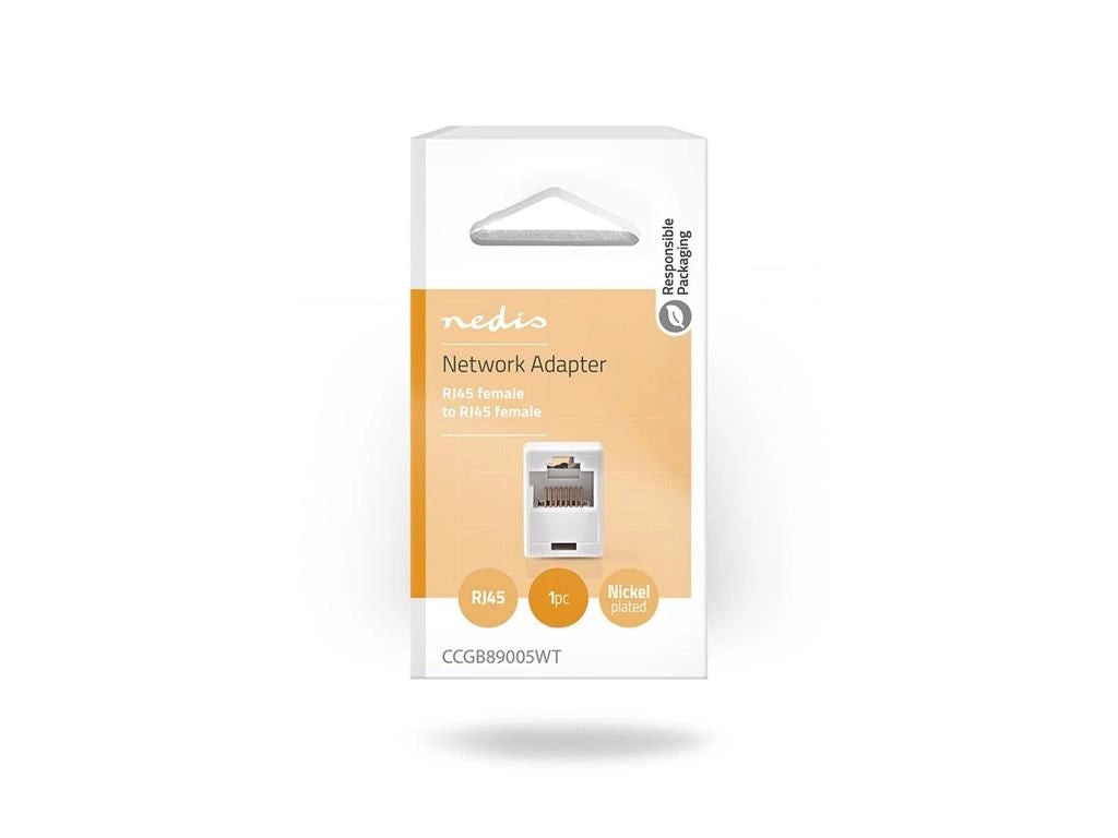 Adaptor retea prelungire Cat5 RJ45 mama - RJ45 mama alb Nedis CCGB89005WT