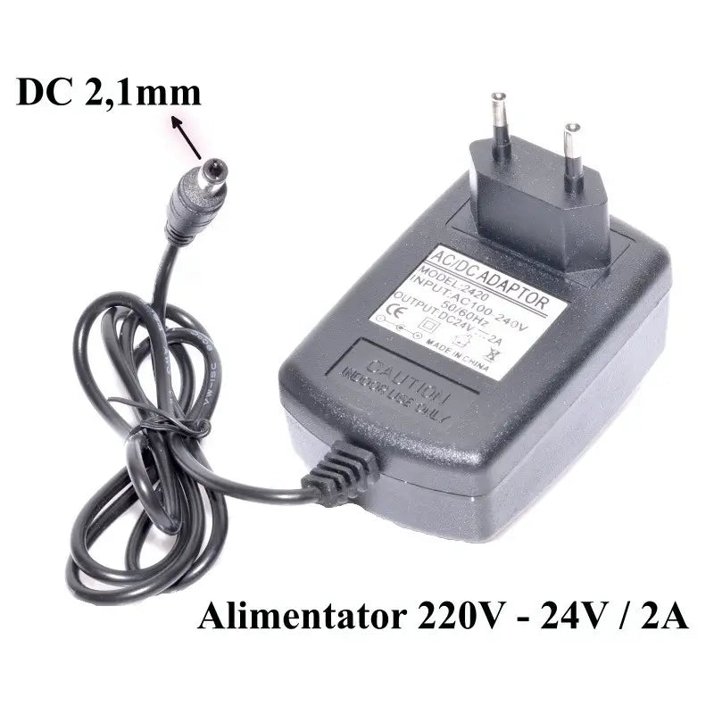Alimentator in comutatie AC/DC 24V 2A mufa 5.5x2.1mm cablu 85cm