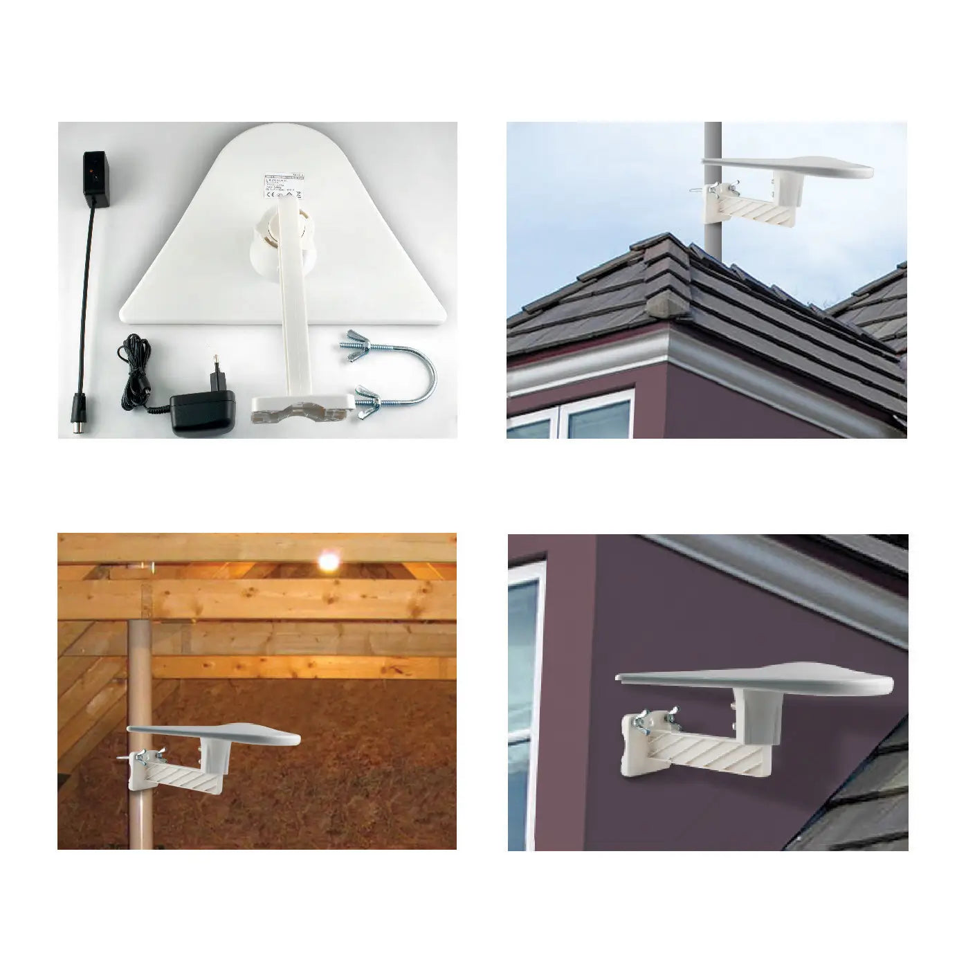 Antena cu amplificator DVB-T/T2 FM radio pentru exterior 56dB Home FZ 56