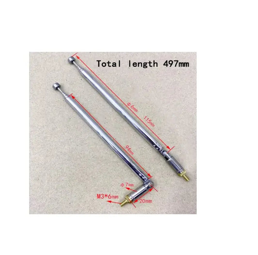 Antena telescopica 5 segmente 140-497mm + balama si surub 3mm ANTENA-RADIO4