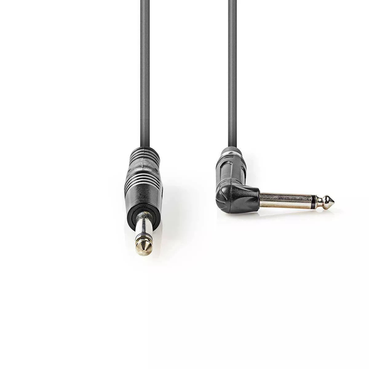 Cablu audio Jack stereo 6.35 mm tata - 6.35 mm tata cotit 5m gri NEDIS