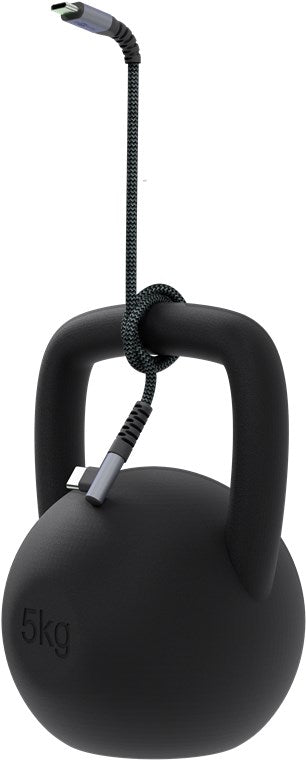 Cablu elegant extra-robust textil 2m 60W USB2.0 type C 90 grade - USB type C mufe metalice Goobay 64660