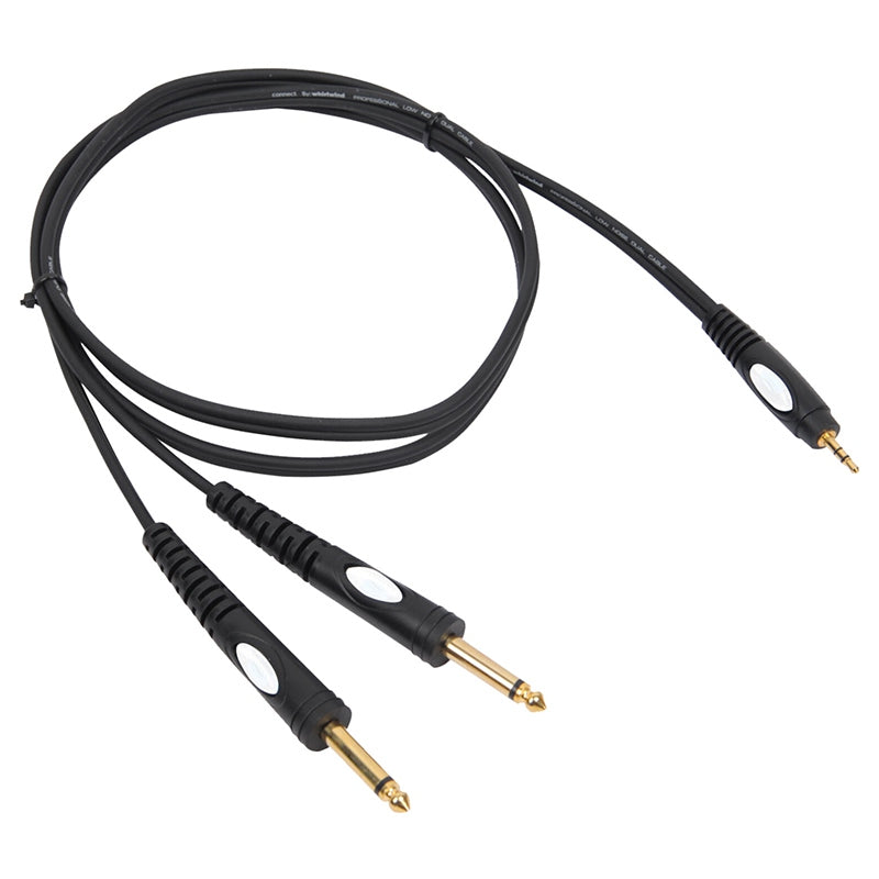 Cablu JACK 3.5 mm STEREO tata - 2x JACK 6.35 mm MONO 3m negru BST PRO