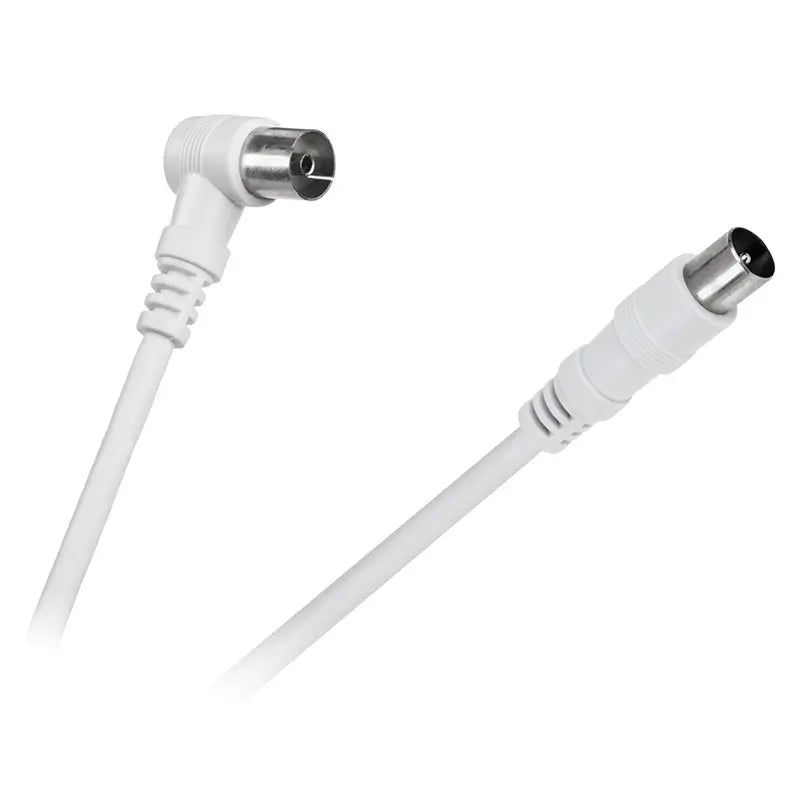 Cablu RF video alb mufa dreapta si la 90 grade 5m Cabletech KPO2740F-5