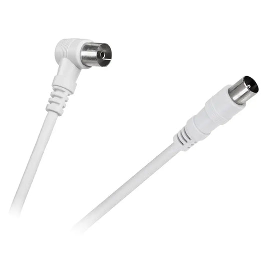 Cablu RF video alb mufa dreapta si la 90 grade 5m Cabletech KPO2740F-5