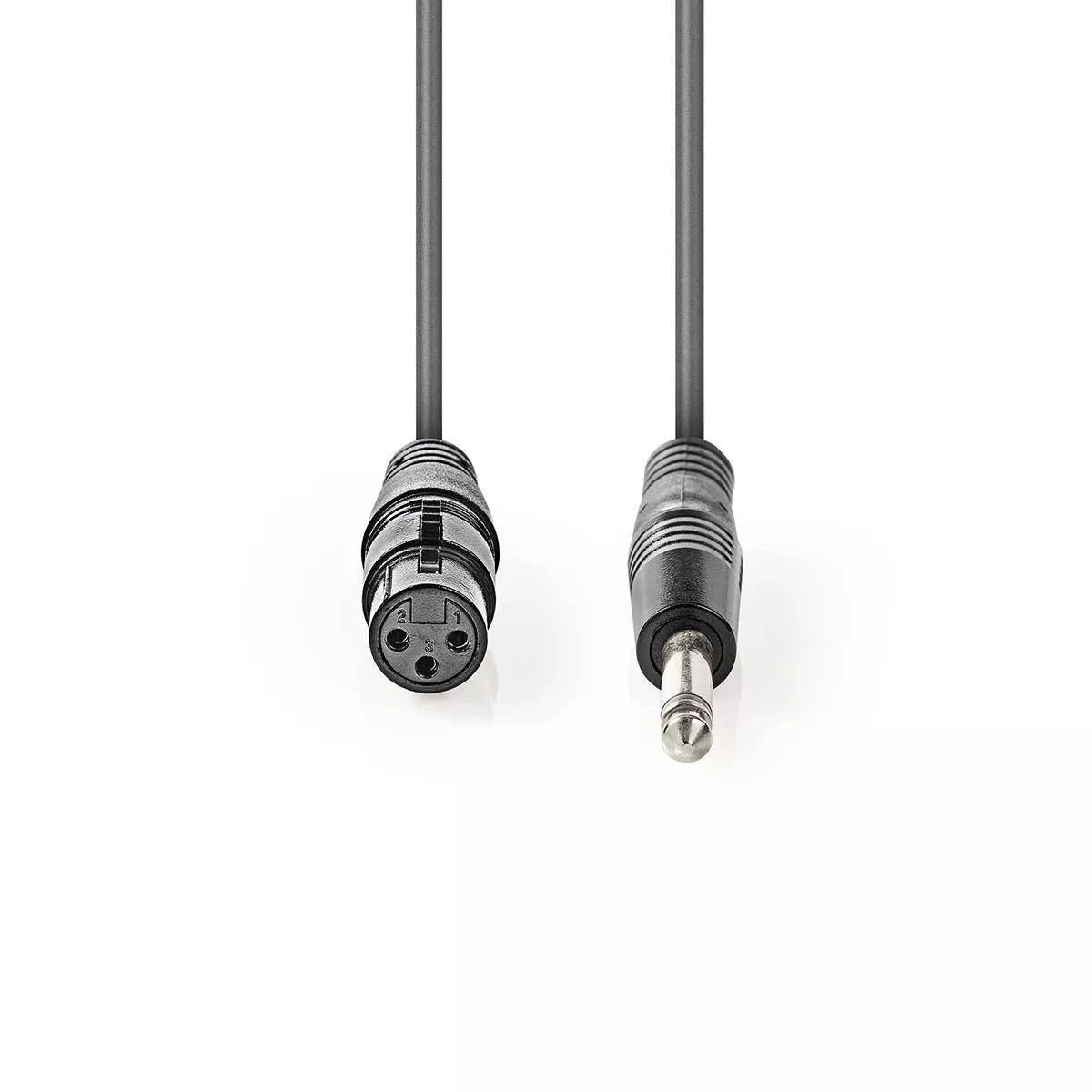 Cablu stereo XLR 3 pini mama - JACK 6.35 mm tata 10m gri NEDIS