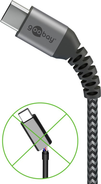 Cablu USB type C la USB-A 2.0 0.5m invelis textil cu conector metal 3A 60W 49295 Goobay