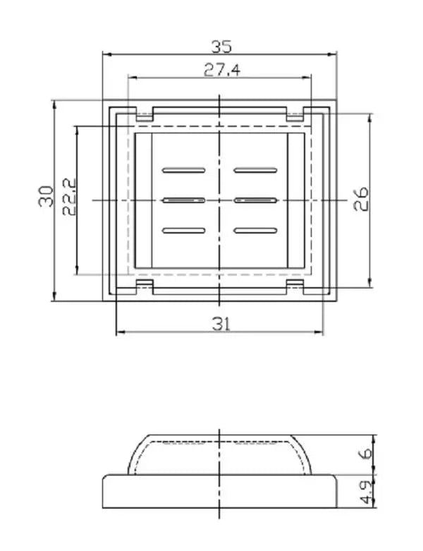 Capac switch intrerupator IP64 31x25.5mm transparent GBC 24.2020.10