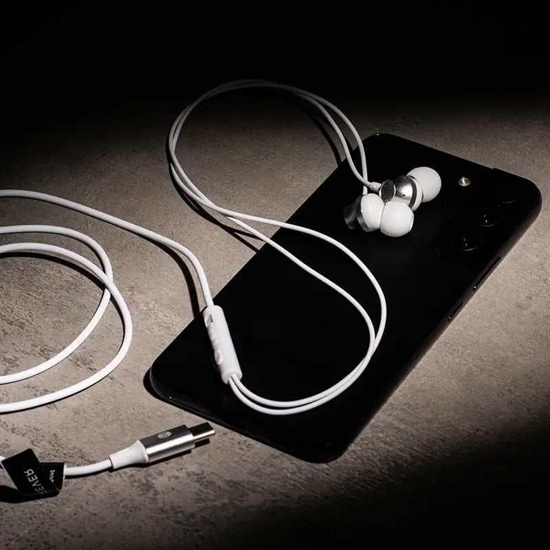 Casti stereo cu microfon mufa USB TYPE C 1.2m 32ohm alb FOREVER GSM187600