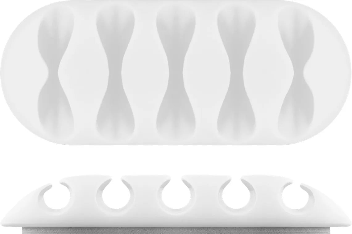 Cleme pentru gestionarea cablurilor Goobay set 5buc alb
