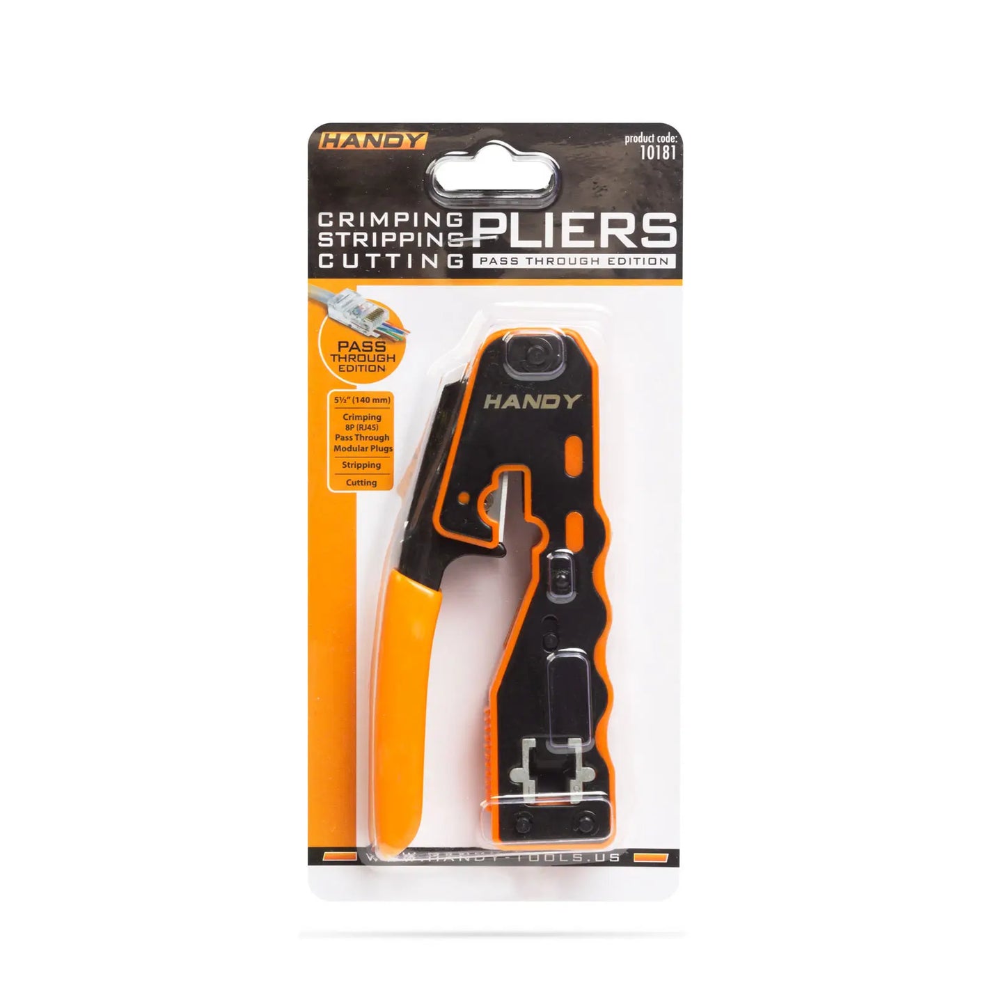 Cleste sertizare pentru conexiuni RJ45 8P CAT5/6/7/8 Pass Through decupare /taiere Handy 10181