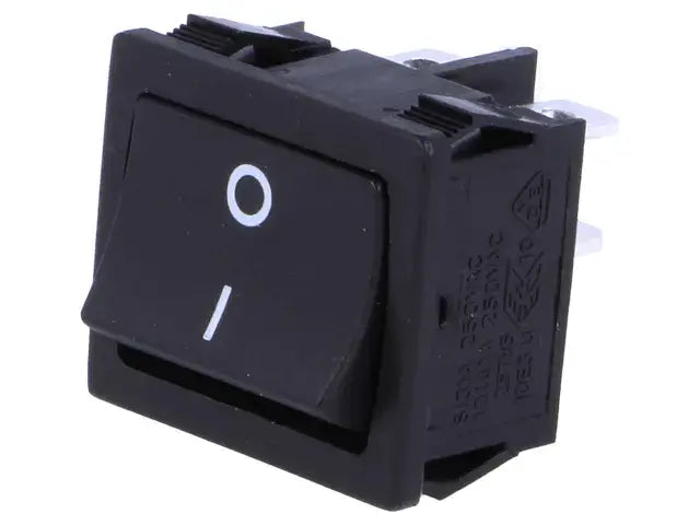 Comutator cu retinere 2 pozitii ON-OFF 6A /250VAC 22x19.6 mm negru SCI R13-33A-02-BB-2D