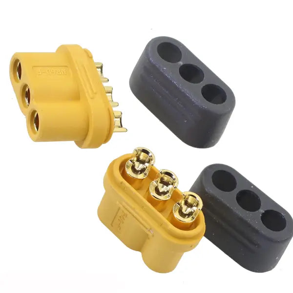 Conector alimentare DC mufa MR60 mama 3pin 30A 500V lipire pe cablu AMASS MR60-F