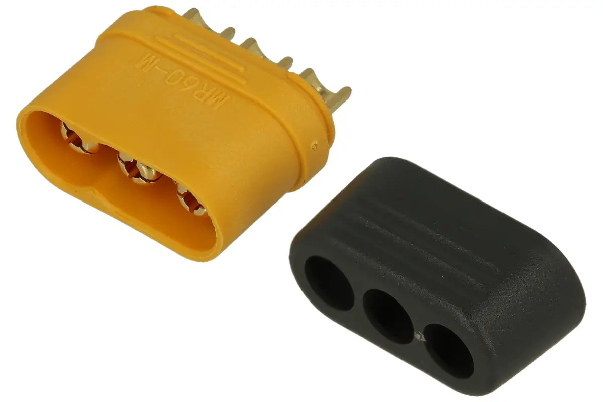 Conector alimentare DC mufa MR60 tata 3pin 30A 500V lipire pe cablu AMASS MR60-M