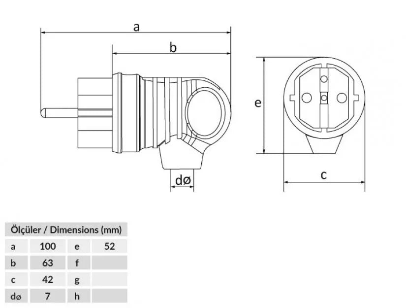 Fisa schuko cauciuc cu inel Bemis BK1-1402-2021 2P+E 16A 250V IP44 negru