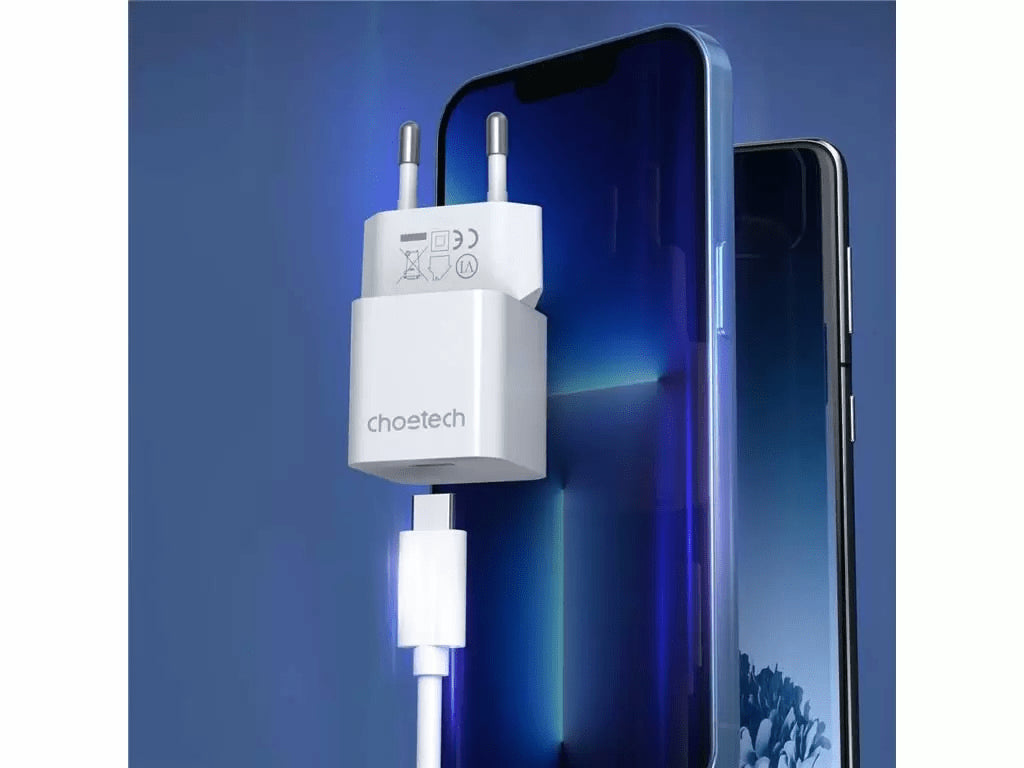 Incarcator retea Choetech 1x USB TYPE C PD 20W alb PD5010-EU-WH