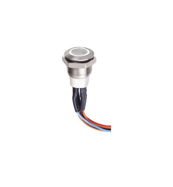 Intrerupator buton SW 1 ON-OFF cu retinere metal 12mm 12-24V LED albastru