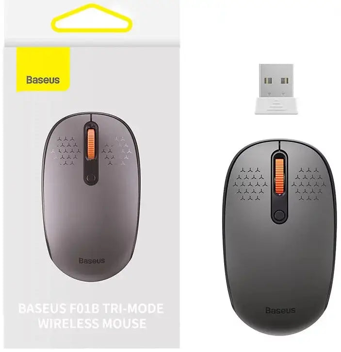 Mouse Baseus B01055503833-00 wireless 2.4GHz si Bluetooth optic 800/1200/1600dpi butoane/scroll 3/1 gri