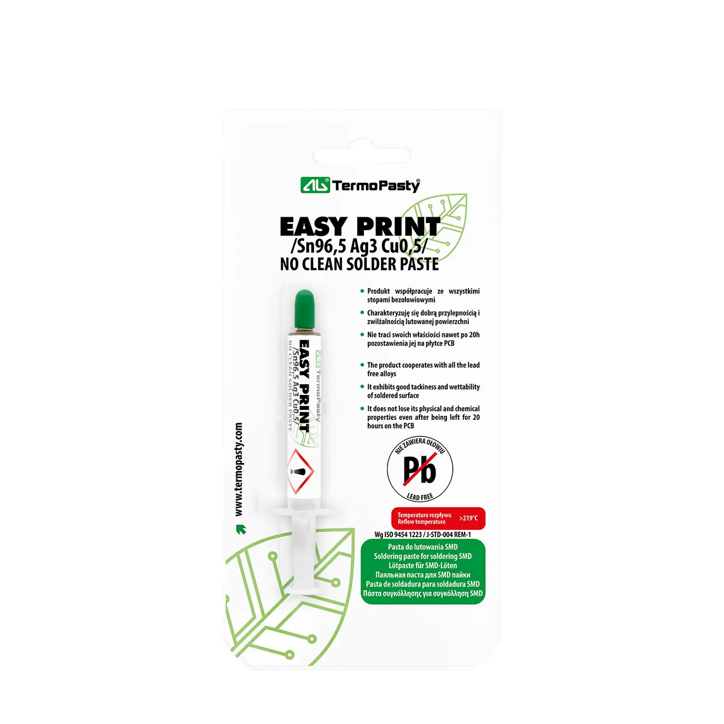 Pasta de lipit Easyprint /Sn96.5 Ag3 Cu0.5/ seringa 1.4gr 6grame TermoPasty AGT-028