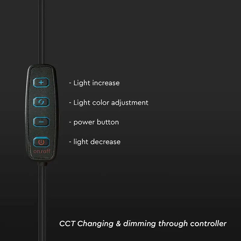 Selfie LED 7W 3200-5500K Ring Light 10" 3in1 cu alimentare USB V-tac SKU-23048