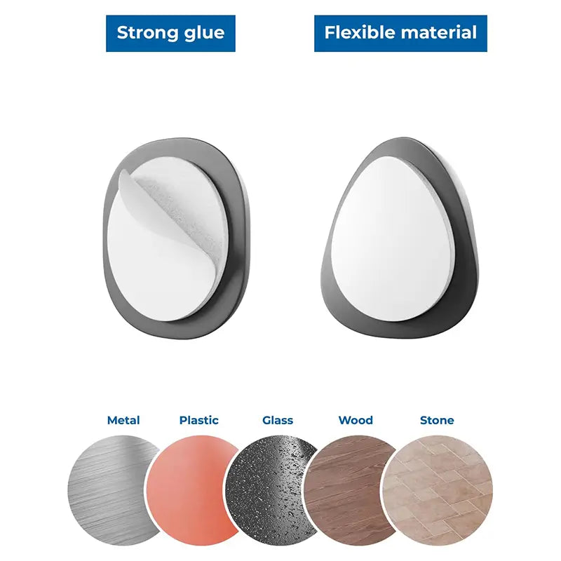 Set 5 cleme organizatoare cabluri cu adeziv negre MK5543 deleyCON