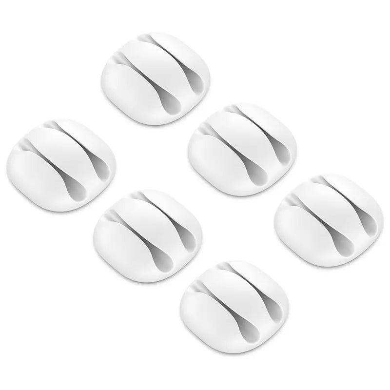 Set 6 organizatoare cabluri cu adeziv negre MK5542 deleyCON