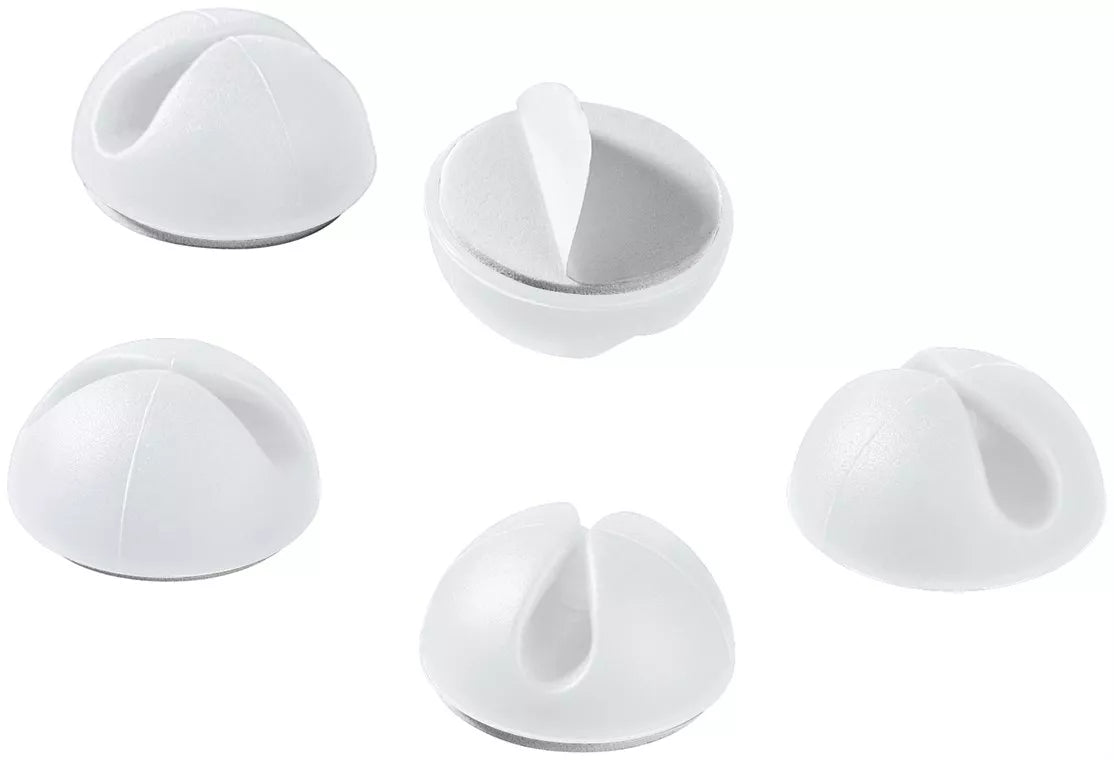 Set organizator cabluri 5 buc alb Goobay