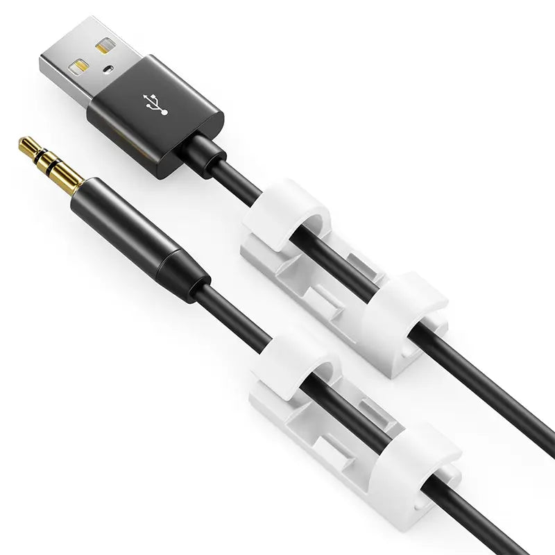 Set suporturi de cablu 20buc alb autoadezive MK5535 deleyCON