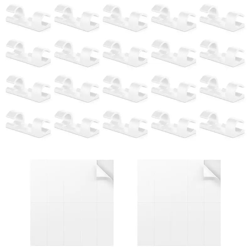 Set suporturi de cablu 20buc alb autoadezive MK5535 deleyCON