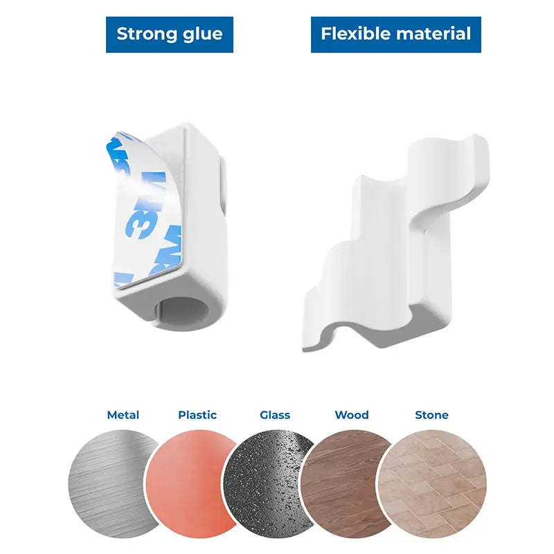 Set suporturi de cablu 4buc alb autoadezive MK5554 deleyCON