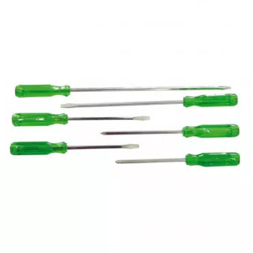 Set surubelnite cu tija patrata - 6 Piese plate 3.5x75 5x100 5x150 6x200 mm cruce PH1x75 PH2x100 mm MEGA