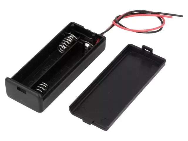 Suport baterii 2x AAA montare cu capac terminal cabluri 150mm COMF SBH-421-1A