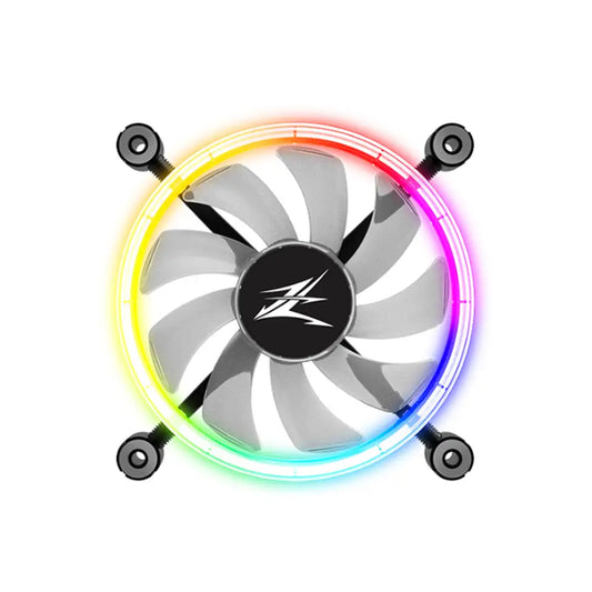 Ventilator Zalman ZM-LF120 120mm 800-1300RPM EBR Bearing 43CFM 2x inel LED RGB 4-pin PWM negru