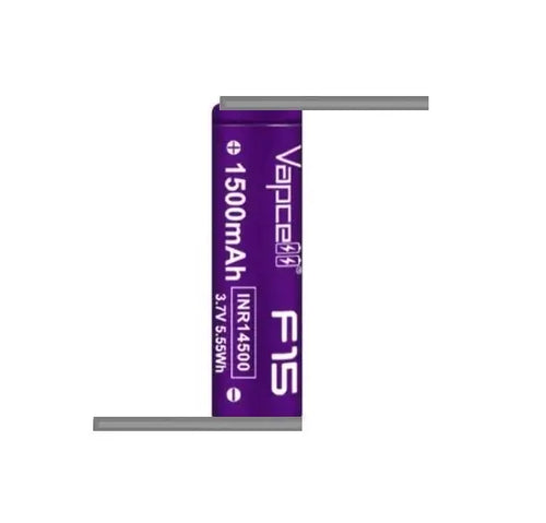 Acumulator 14500 cu lamele sudate in S 3.7V VAPCELL F15 INR14500 1500mAh descarcare 3A