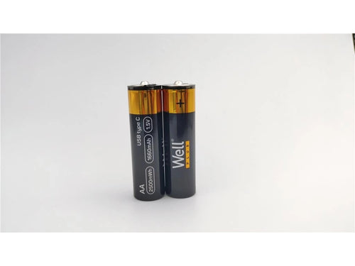 Acumulator AA R6 Li-ion 14500 1.5V 1660mAh 2500mWh cu incarcare 5V USB-C 2buc/blister Well ACCU-14500/166C-BL2-WL