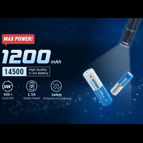 Acumulator Li-ion XTAR 14500 1200mAh KT cu protectie si Top button
