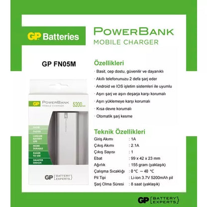 Acumulator portabil powerbank 5200mAh negru GP