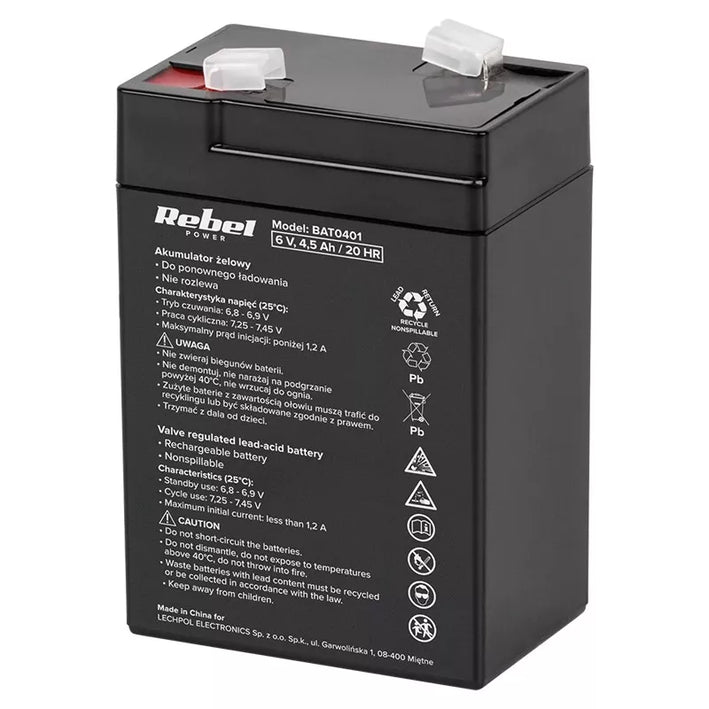 Acumulator stationar SLA Acid Plumb 6V 4.5Ah REBEL
