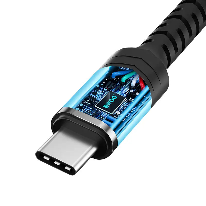 Adaptor audio USB-C tata - JACK 3.5 mm mama 10cm negru BWOO BO-BZ47