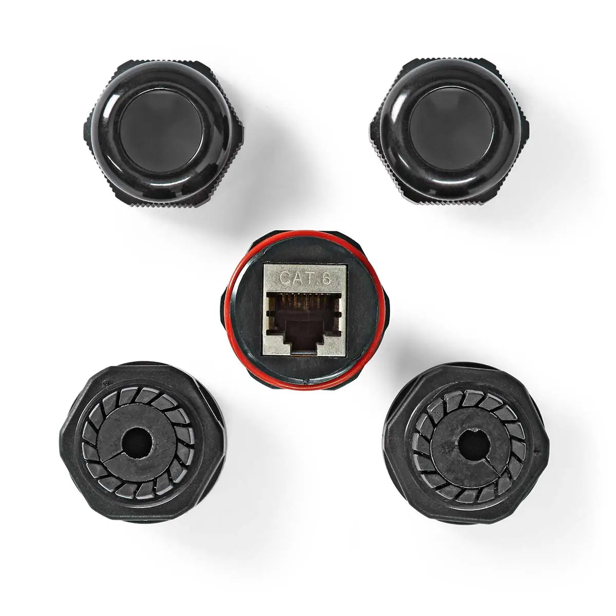 Adaptor cuplaj de exterior Cat6 RJ45 mama-mama FTP Nedis CCGB89850BK