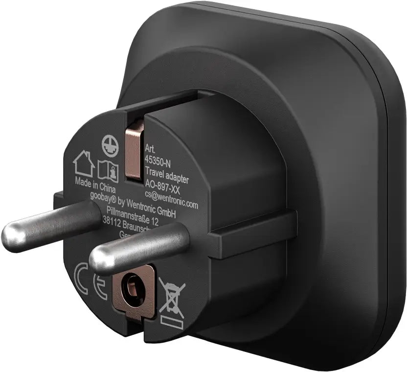 Adaptor de alimentare tip F CEE 7/4 - mama America Japonia tip B NEMA 5-15 3pini 15A Goobay 45350