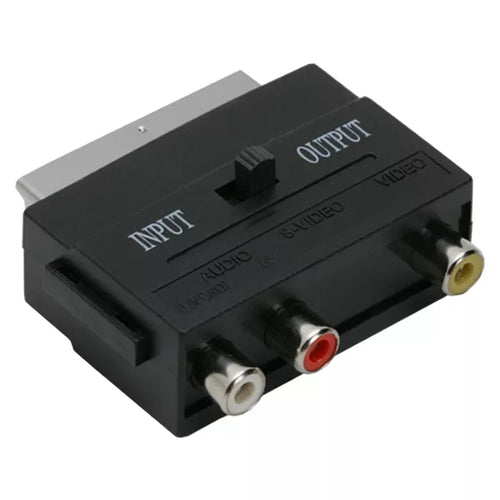 Adaptor EURO RCA soclu 3x RCA - fisa EUROSCART cu comutator IN-OUT 05161