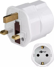Adaptor priza EU SCHUKO - priza UK cu pamantare pentru calatorii Goobay