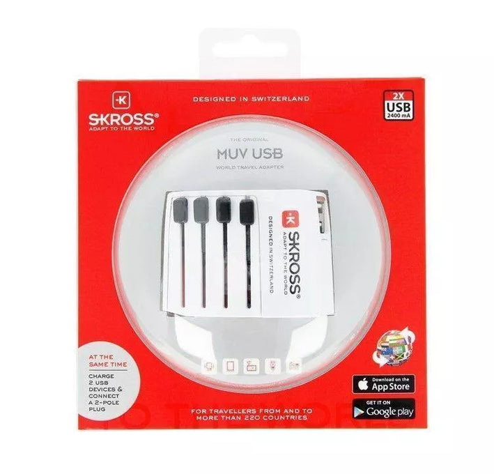 Adaptor priza Skross Universal cu 2 porturi USB