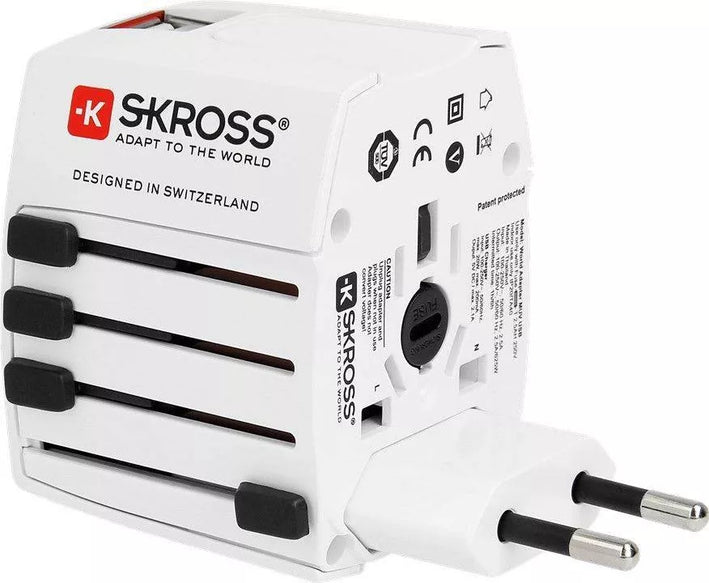 Adaptor priza Skross Universal cu 2 porturi USB