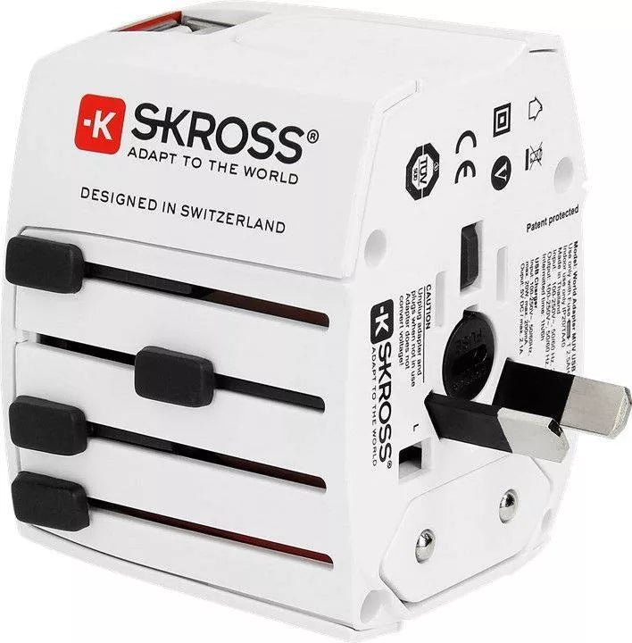 Adaptor priza Skross Universal cu 2 porturi USB
