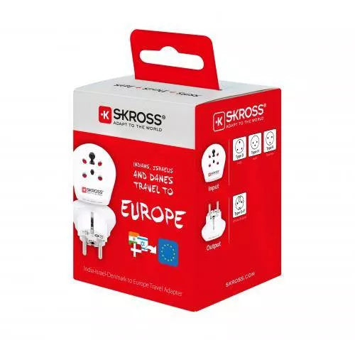 Adaptor priza Universal India Israel Danemarca - EU Skross 1.500217-E