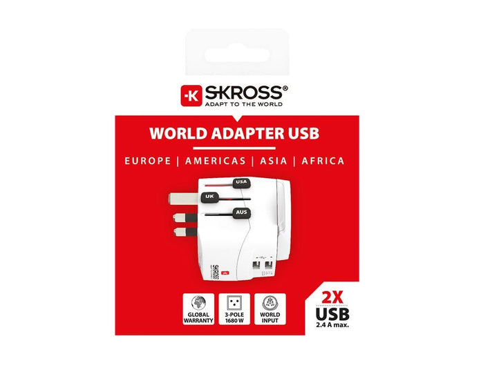 Adaptor priza universal Skross Pro Light USB World 1.302470