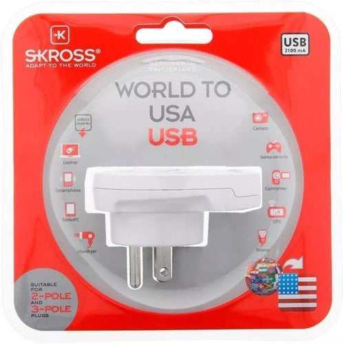 Adaptor priza Universal World - USA cu USB Skross 1.500262